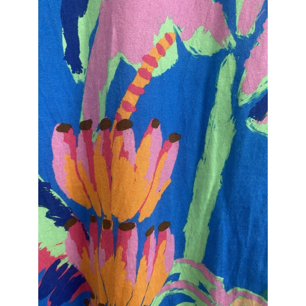 Farm Rio Made of Brasil Orange Parrot Graphic Padded Shoulder T-Shirt Dress S - Picture 10 of 15